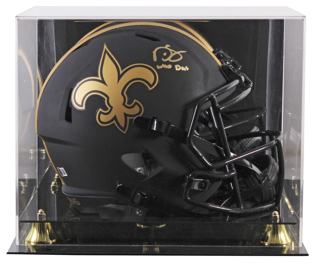 Darren Sproles Signed Eclipse F/S Speed Helmet with Who Dat Inscription BAS: Darren Sproles Signed Eclipse F/S Speed Helmet with Who Dat Inscription BAS This authentic full-size speed replica helmet features the signature of Darren Sproles, a notable player from the New Orlean