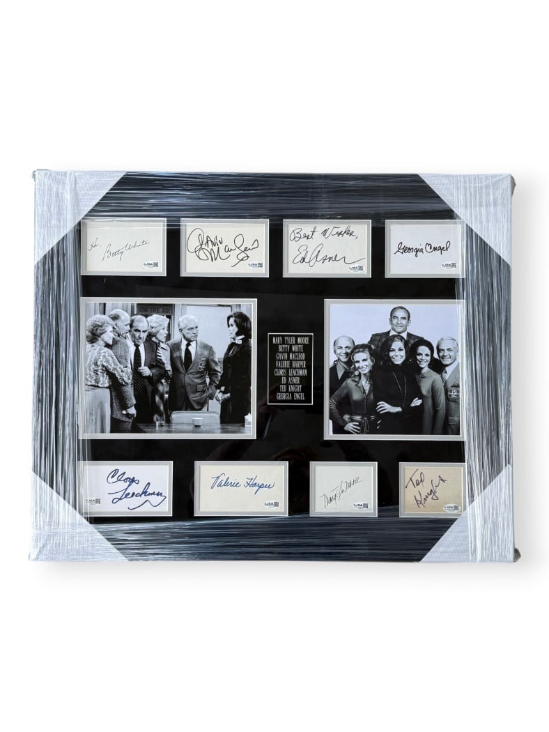 Framed Cast Autographs From The Mary Tyler Moore Show With JSA Authentication (1 of 7)