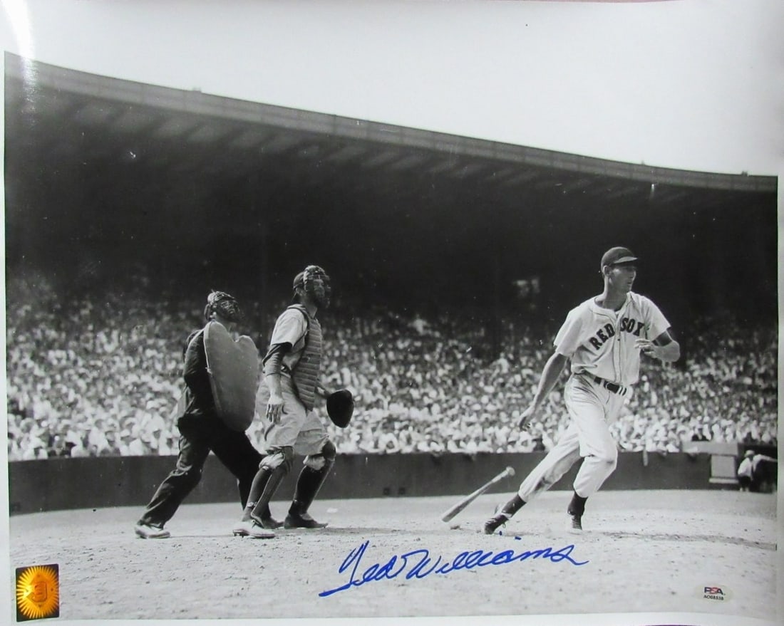 Ted Williams Signed 16x20 Black White Photo PSA DNA Green Diamond Hologram (1 of 3)