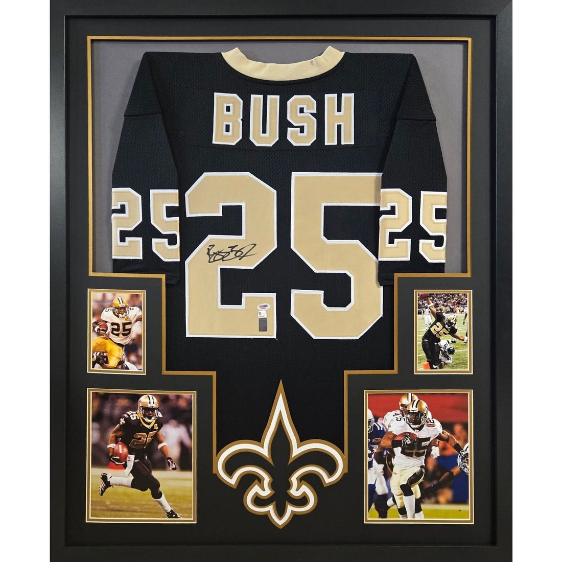 Reggie Bush Autographed Framed Jersey PSA/DNA New Orleans Saints: Reggie Bush Autographed Framed Jersey PSA/DNA New Orleans Saints This exquisite framed jersey features the autograph of Reggie Bush, a celebrated player known for his time with the New Orleans Saints.