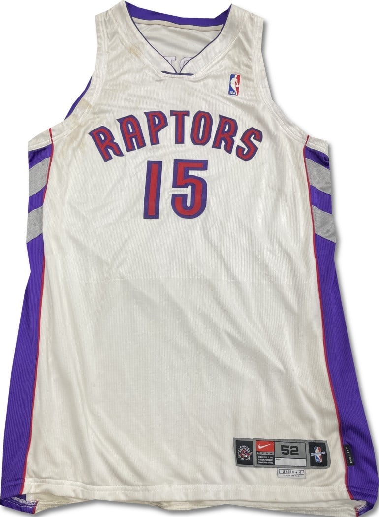 Toronto Raptors Vince Carter game worn white Dri Fit jersey (1 of 11)