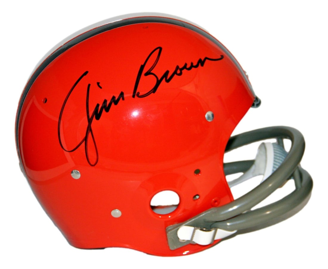Cleveland Browns Full Size Suspension Helmet Signed by Jim Brown JSA Letter (1 of 6)