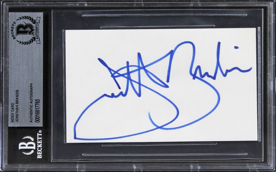 Beckett Slabbed Jonathan Brandis Signed 3x5 Index Card The Neverending Story II (1 of 2)