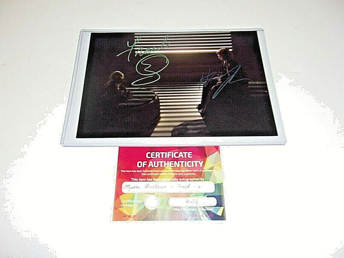 Star Wars Yoda Anakin signed photo with COA: Star Wars Yoda Anakin signed photo with COA This is a signed photo featuring Frank Oz and Hayden Christensen as Yoda and Anakin from Star Wars. The photo comes with a certificate of authenticity and i
