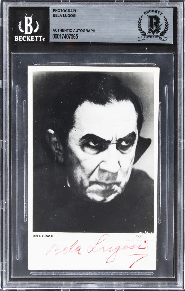Bela Lugosi signed Dracula photo 3.25x5 Beckett slabbed (1 of 2)