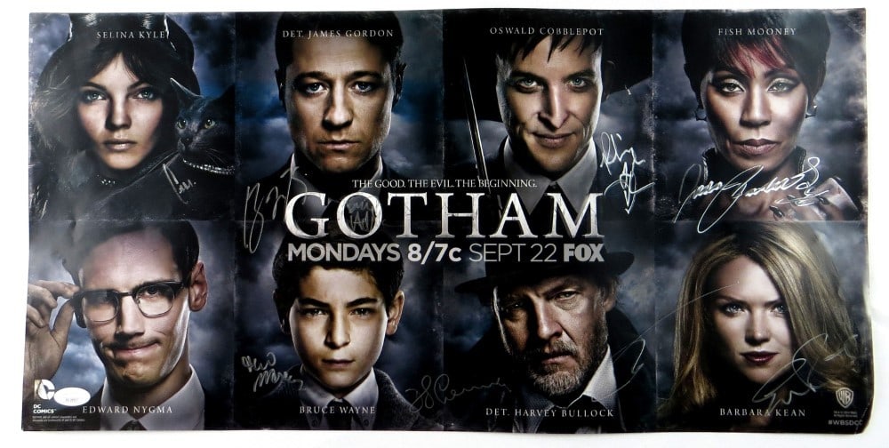 Gotham cast poster 9 autographs 11X23 JSA authenticated (1 of 7)