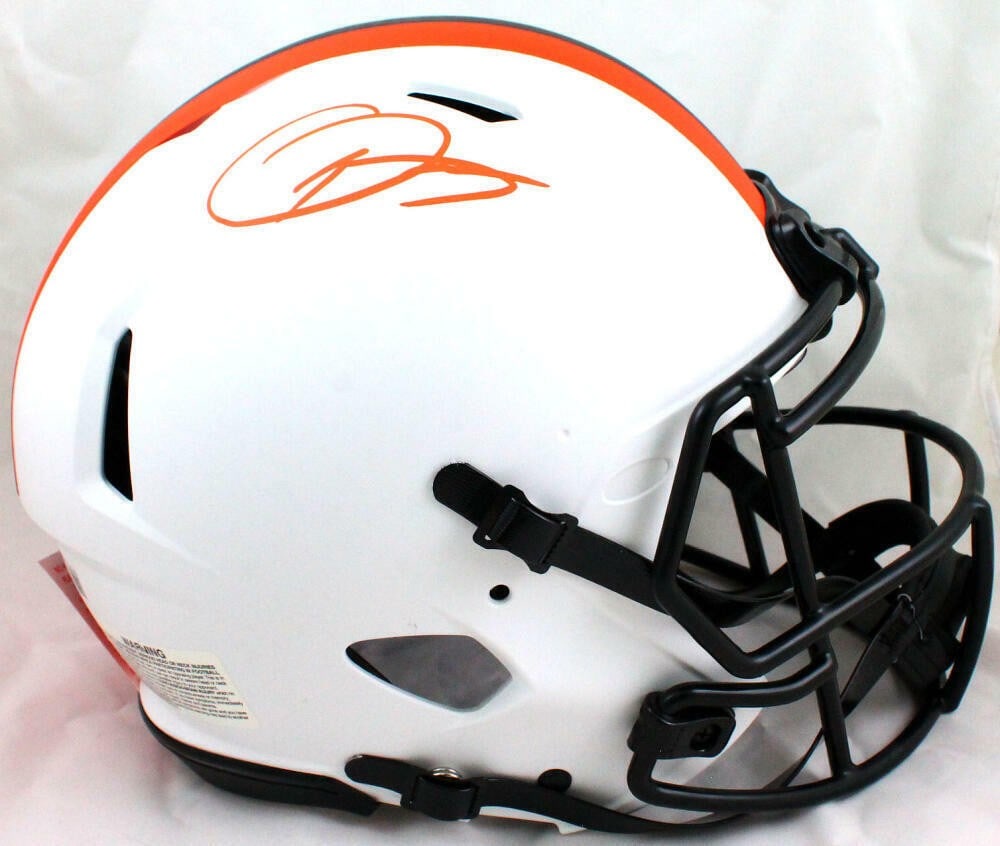 Odell Beckham autographed Cleveland Browns Lunar Speed helmet Beckett hologram (1 of 9)