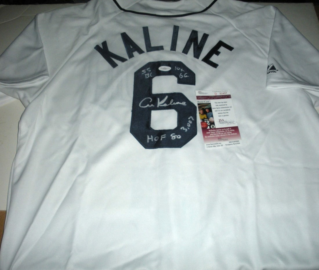 Signed Majestic Detroit Tigers Jersey Al Kaline Hall of Fame JSA COA (1 of 2)
