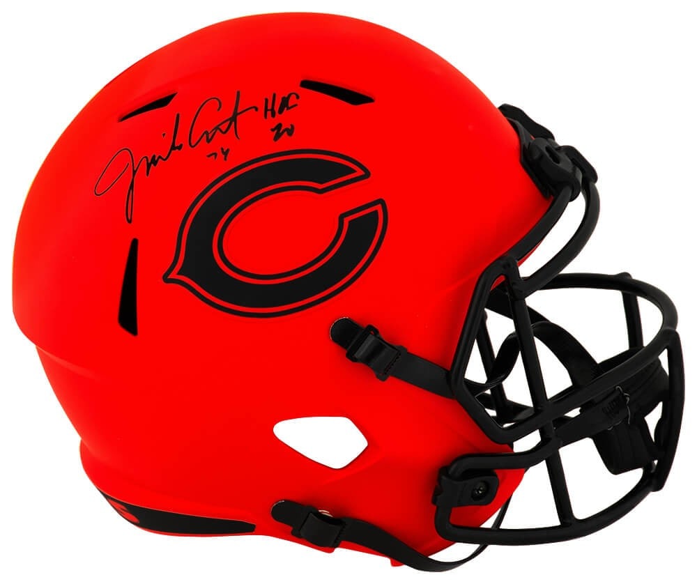 Chicago Bears Rave Riddell Full Size Helmet Signed by Jim Covert HOF 20 Inscription: Chicago Bears Rave Riddell Full Size Helmet Signed by Jim Covert HOF 20 Inscription This Chicago Bears RAVE Riddell full size speed replica helmet is signed by Jim Covert and features an 'HOF 20' insc