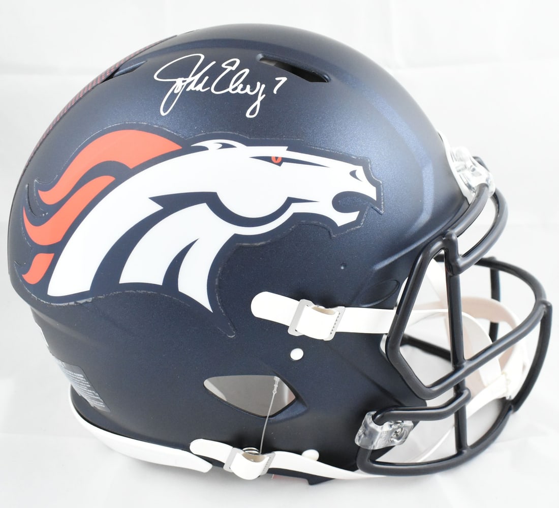 Denver Broncos Full Size 2024 Speed Authentic Helmet Signed by John Elway Beckett Holo (1 of 5)