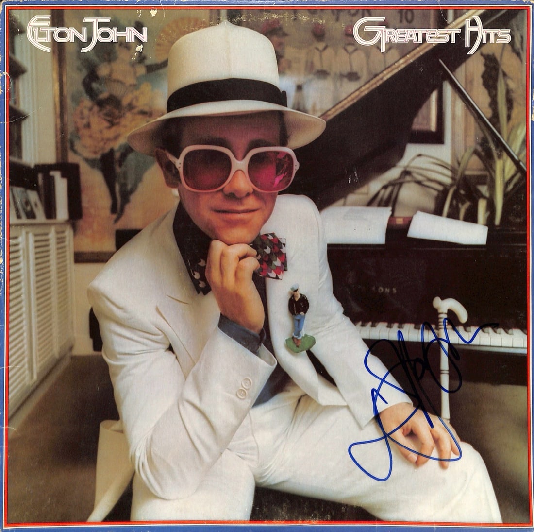 Elton John Signed Greatest Hits Vinyl Album with Beckett COA: Elton John Signed Greatest Hits Vinyl Album with Beckett COA Celebrate the music of Elton John with this autographed vinyl album featuring his "Greatest Hits." This original album has been signed by E