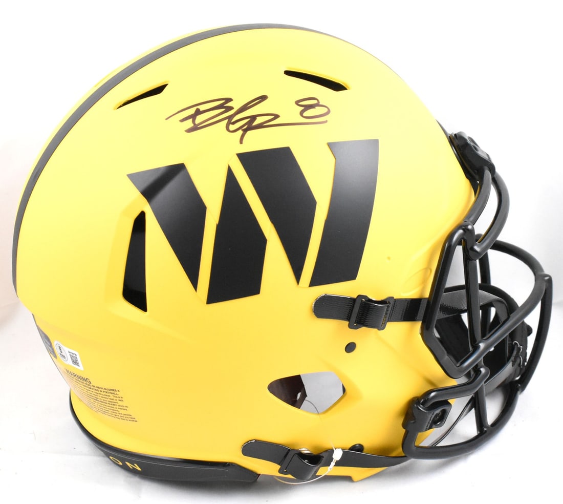 Washington Commanders Rave Speed Authentic Helmet Signed by Brian Robinson Jr. Beckett: Washington Commanders Rave Speed Authentic Helmet Signed by Brian Robinson Jr. Beckett This is an authentic Washington Commanders full-size Rave Speed helmet signed by Brian Robinson Jr. The helmet is