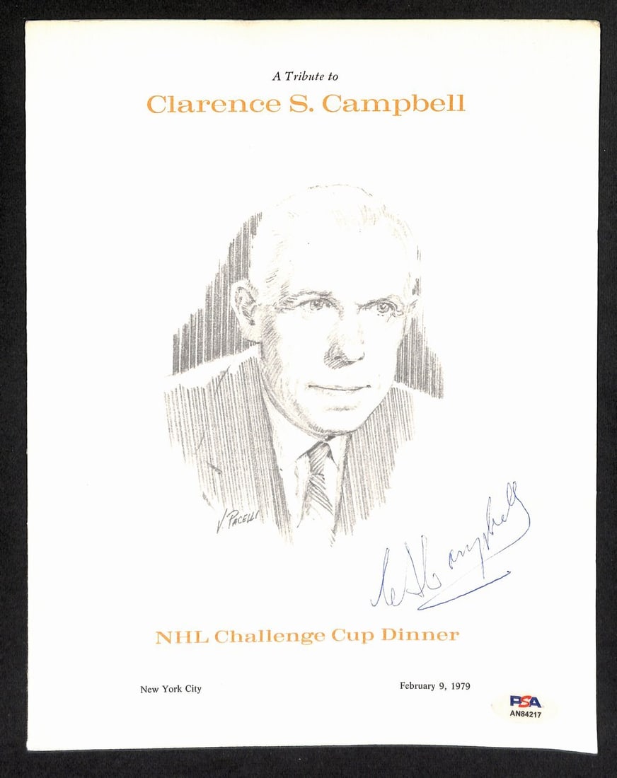 PSA DNA Clarence Campbell 1979 tribute dinner program autograph (1 of 1)