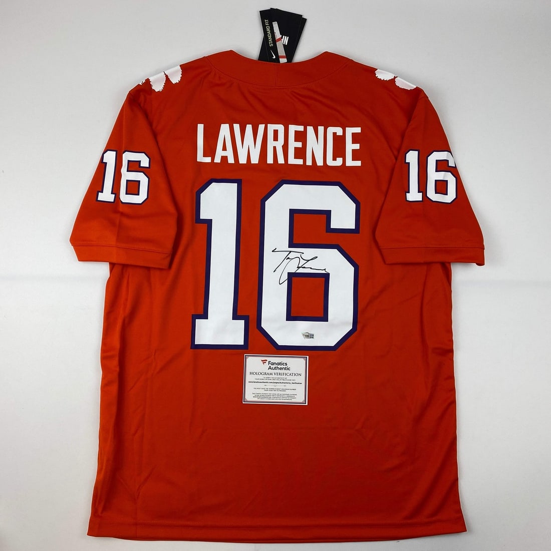 Trevor Lawrence Clemson Tigers Orange College Football Jersey Fanatics COA (1 of 4)