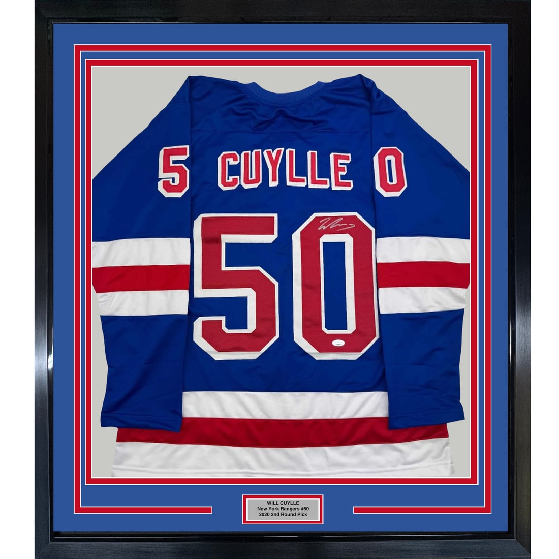 Framed Will Cuylle Signed New York Rangers Jersey with JSA COA (1 of 2)