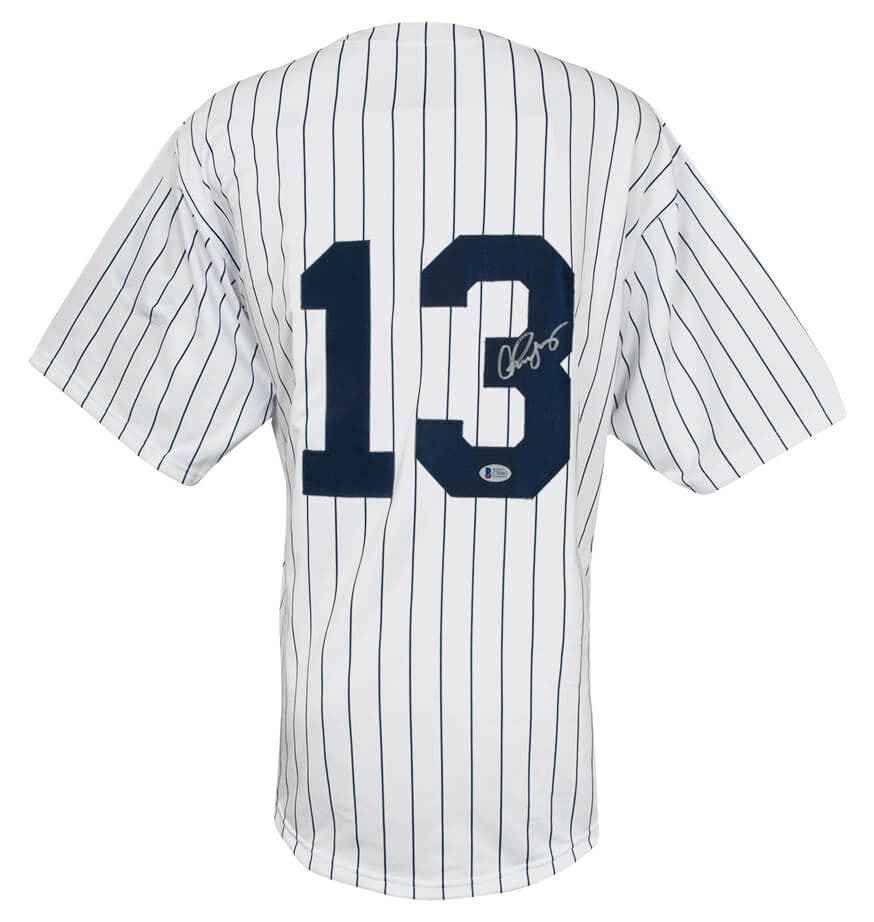 Alex Rodriguez Signed White Pinstripe Jersey New York Yankees BECKETT COA: Alex Rodriguez Signed White Pinstripe Jersey New York Yankees BECKETT COA Own a piece of baseball history with this Alex Rodriguez signed white pinstripe custom baseball jersey. This original jersey f