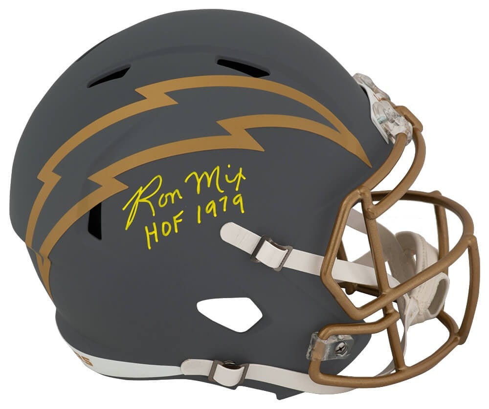 Ron Mix Signed Chargers Helmet HOF 1979 Riddell Full Size Replica (1 of 1)