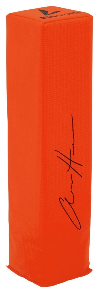 Aidan Hutchinson Signed Detroit Lions Endzone Pylon with COA: Aidan Hutchinson Signed Detroit Lions Endzone Pylon with COA This is an Aidan Hutchinson signed BSN orange endzone football pylon, a unique collectible for any Detroit Lions fan. The pylon features Hu