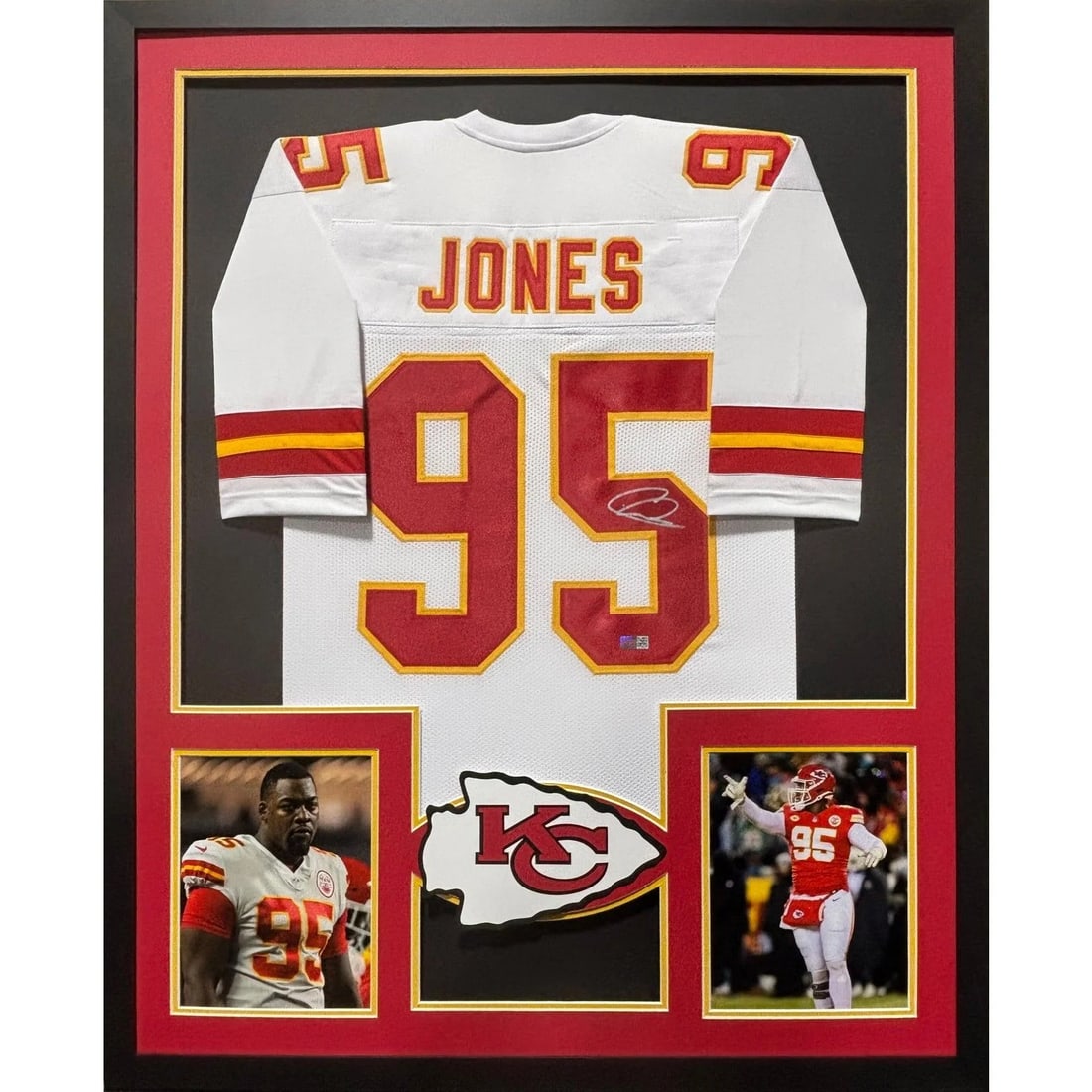 Chris Jones Signed Framed Jersey Kansas City Chiefs PIA COA: Chris Jones Signed Framed Jersey Kansas City Chiefs PIA COA This framed autographed jersey features Chris Jones of the Kansas City Chiefs. Authenticated by PIA, a leading name in sports memorabilia, i