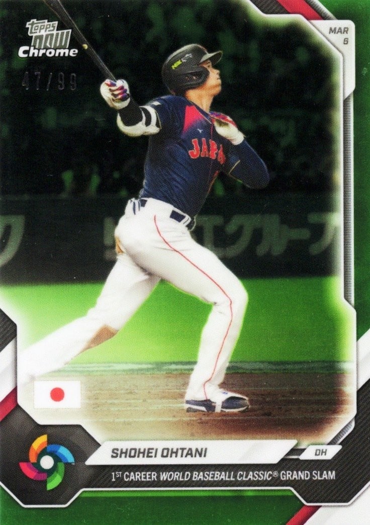 Shohei Ohtani WB4 Green Chrome /99 Topps Now WBC Japan Card (1 of 2)
