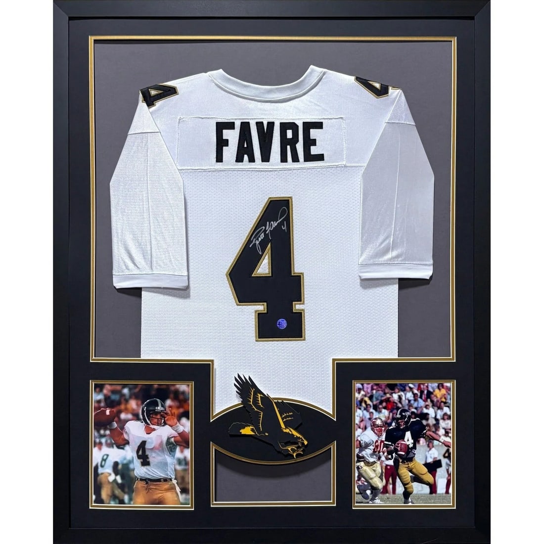 Brett Favre Autographed Framed Jersey COA Southern Mississippi 42x34: Brett Favre Autographed Framed Jersey COA Southern Mississippi 42x34 Celebrate the legacy of football legend Brett Favre with this autographed framed jersey. This jersey is personally authenticated by