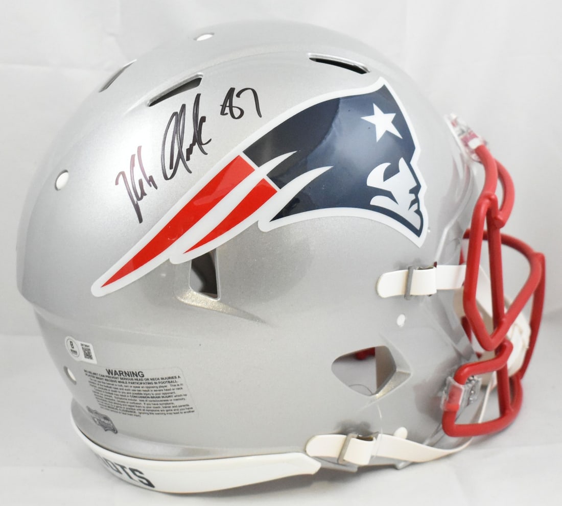 Signed Rob Gronkowski Patriots Speed Authentic Full Size Helmet Beckett (1 of 5)