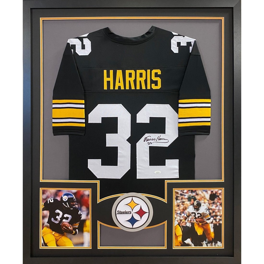 Franco Harris Autographed Framed Jersey JSA Certified Pittsburgh Steelers: Franco Harris Autographed Framed Jersey JSA Certified Pittsburgh Steelers This autographed Franco Harris framed jersey is a must-have for any Pittsburgh Steelers fan. Authenticated by JSA, a trusted n