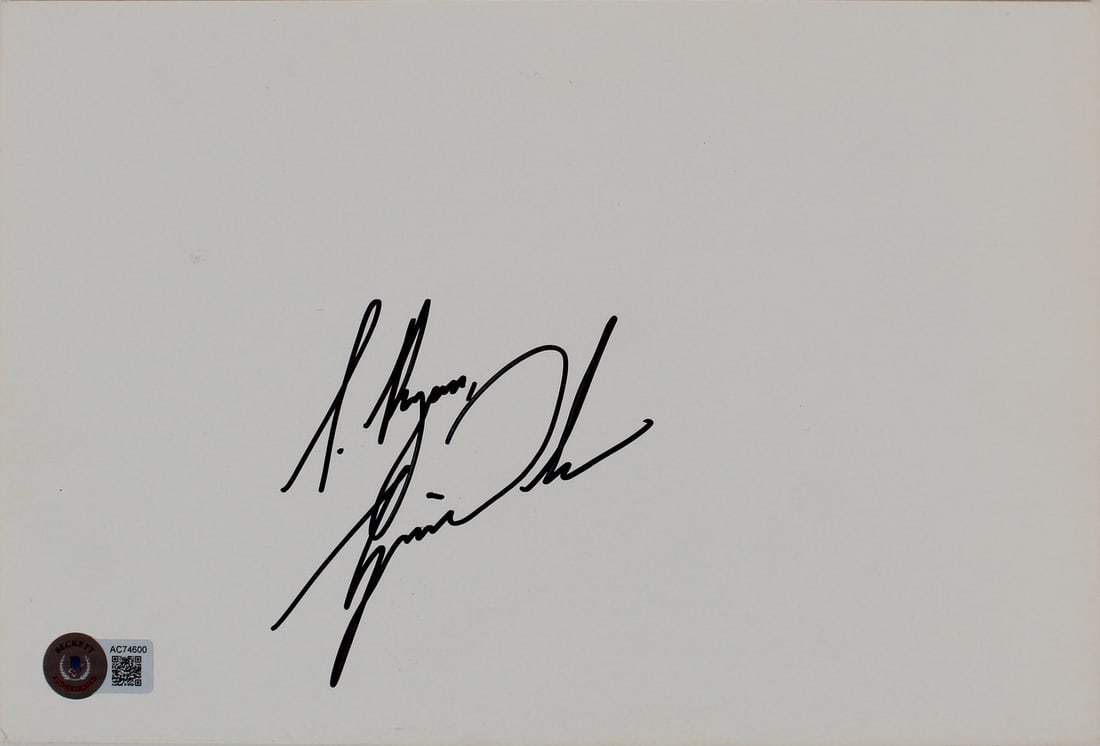 Autographed Tiger Woods 6.75x10.35 Cut With To Tim Inscription Beckett COA: Autographed Tiger Woods 6.75x10.35 Cut With To Tim Inscription Beckett COA This is an original cut signature measuring 6.75 x 10.35 inches, personally signed by Tiger Woods with the inscription "To Ti