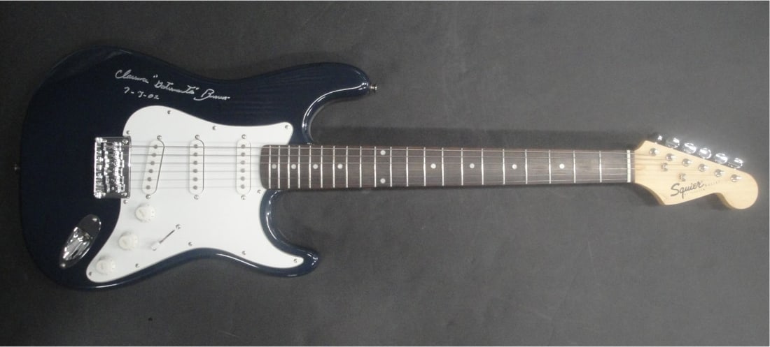 Clarence Gatemouth Brown Signed Electric Guitar JSA Certified: Clarence Gatemouth Brown Signed Electric Guitar JSA Certified This electric guitar is a remarkable collectible signed by the legendary Clarence "Gatemouth" Brown. The autograph has been authenticated 