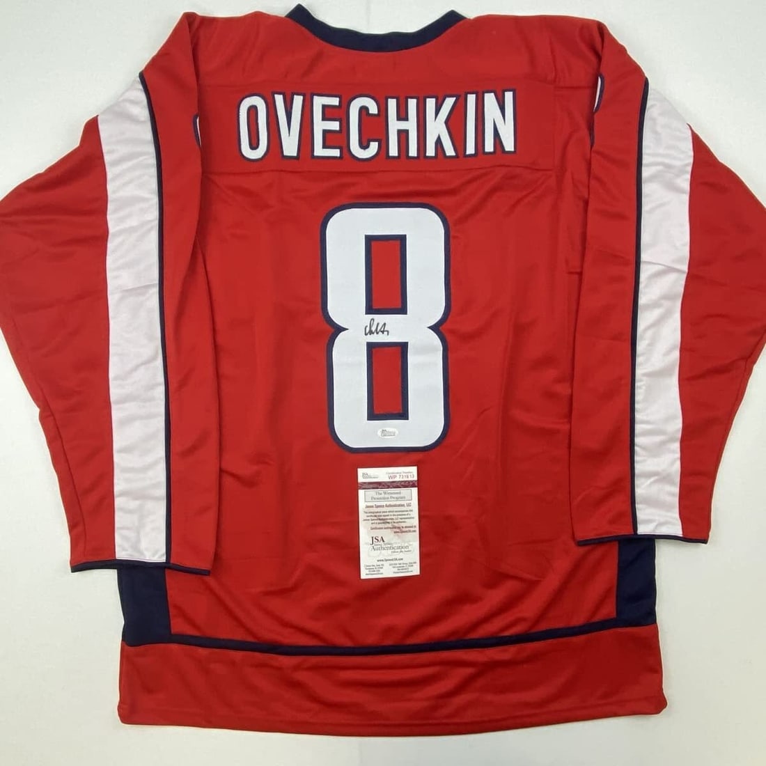 Autographed Alexander Ovechkin Washington Capitals Red Jersey JSA Certified: Autographed Alexander Ovechkin Washington Capitals Red Jersey JSA Certified Celebrate your passion for hockey with this autographed Alexander Ovechkin Washington Capitals red jersey. This custom jerse