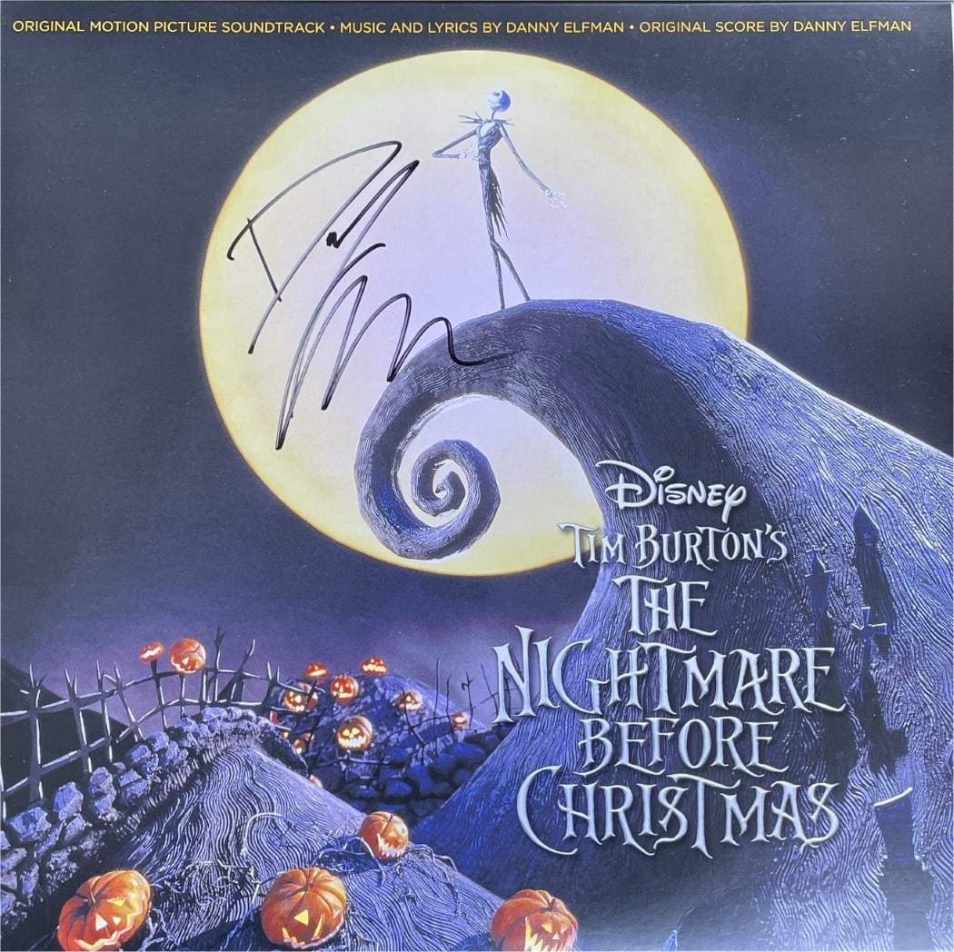 Danny Elfman Signed Nightmare Before Christmas Record Sleeve JSA Authenticated: Danny Elfman Signed Nightmare Before Christmas Record Sleeve JSA Authenticated This is an original autographed record sleeve of Danny Elfman's iconic work, The Nightmare Before Christmas. The sleeve f