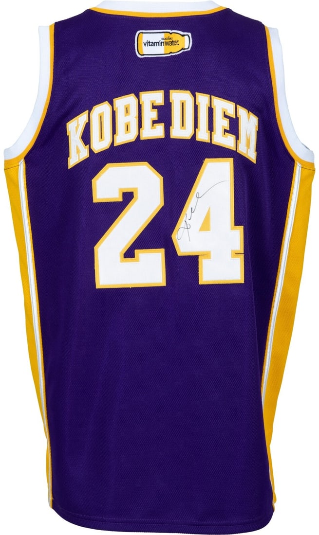 Kobe Bryant Signed Kobe Diem Jersey Los Angeles Lakers PSA DNA Beckett COA: Kobe Bryant Signed Kobe Diem Jersey Los Angeles Lakers PSA DNA Beckett COA This is a unique "Kobe Diem" jersey, a special promotion by the legendary Kobe Bryant for Vitamin Water. The jersey is authen