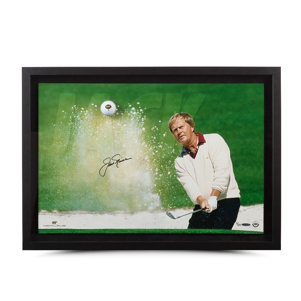 Jack Nicklaus Autographed Limited Edition Photo #/25 Upper Deck: Jack Nicklaus Autographed Limited Edition Photo #/25 Upper Deck This stunning autographed photo captures golf legend Jack Nicklaus in a dramatic moment from his career, titled 'Breaking Through' in a 
