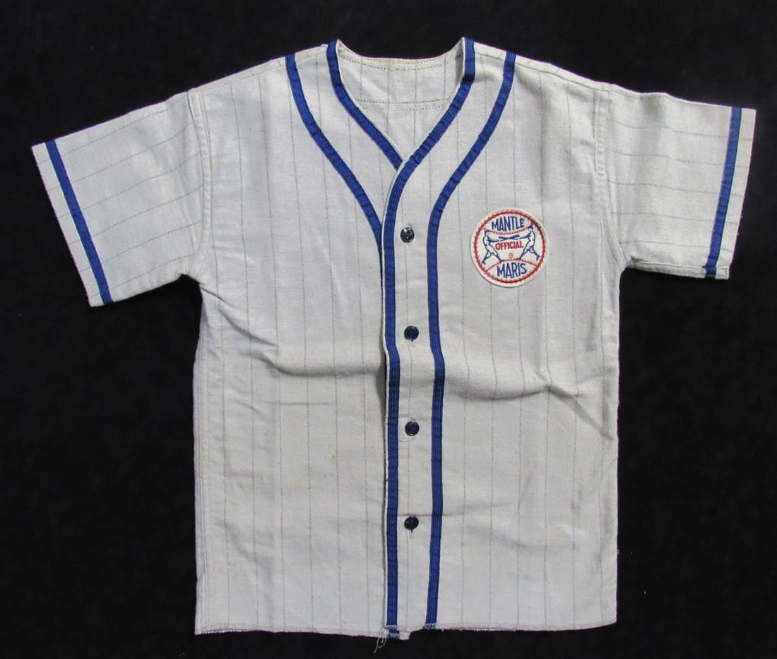Children's Gray Wool Uniform Featuring Mantle Maris Official Patch Circa 1960s: Children's Gray Wool Uniform Featuring Mantle Maris Official Patch Circa 1960s Offered is a rare Mickey Mantle Roger Maris "Official" Children's Uniform from the 1960s, perfect for young fans of the N