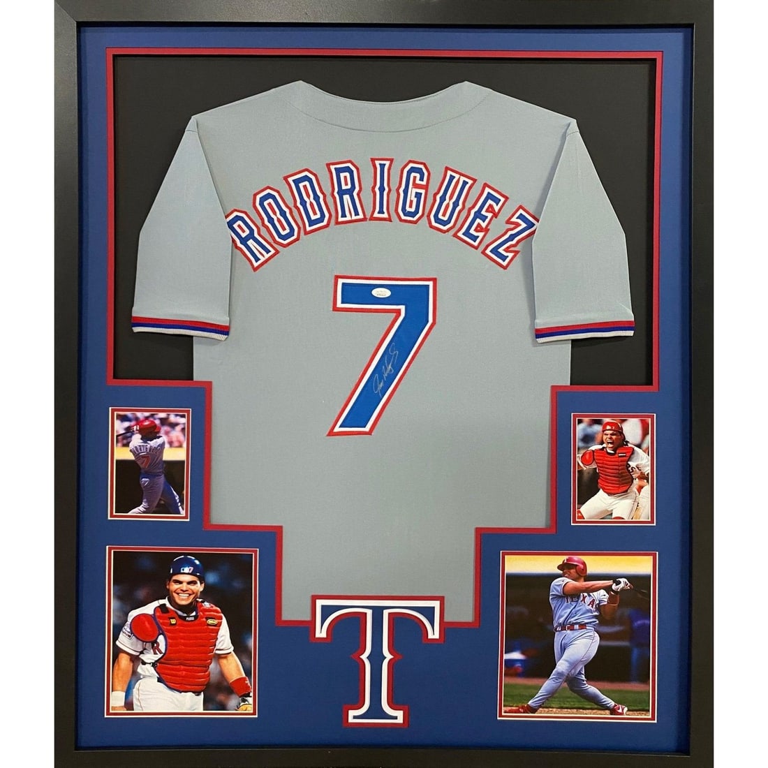Ivan Rodriguez Signed Jersey Framed Autographed Texas Rangers JSA Certified: Ivan Rodriguez Signed Jersey Framed Autographed Texas Rangers JSA Certified This autographed jersey features the signature of Ivan Rodriguez, a prominent player for the Texas Rangers, famously known a