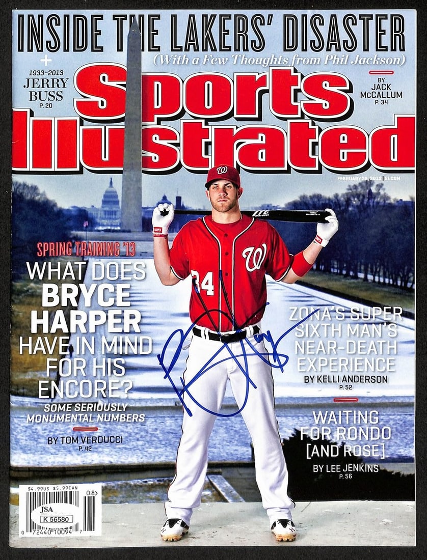 Bryce Harper Signed Sports Illustrated Magazine 2/25/2013 JSA Authenticated (1 of 3)