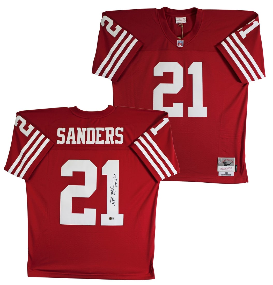 Deion Sanders Signed 49ers Jersey HOF 2011 BAS Authenticated (1 of 6)
