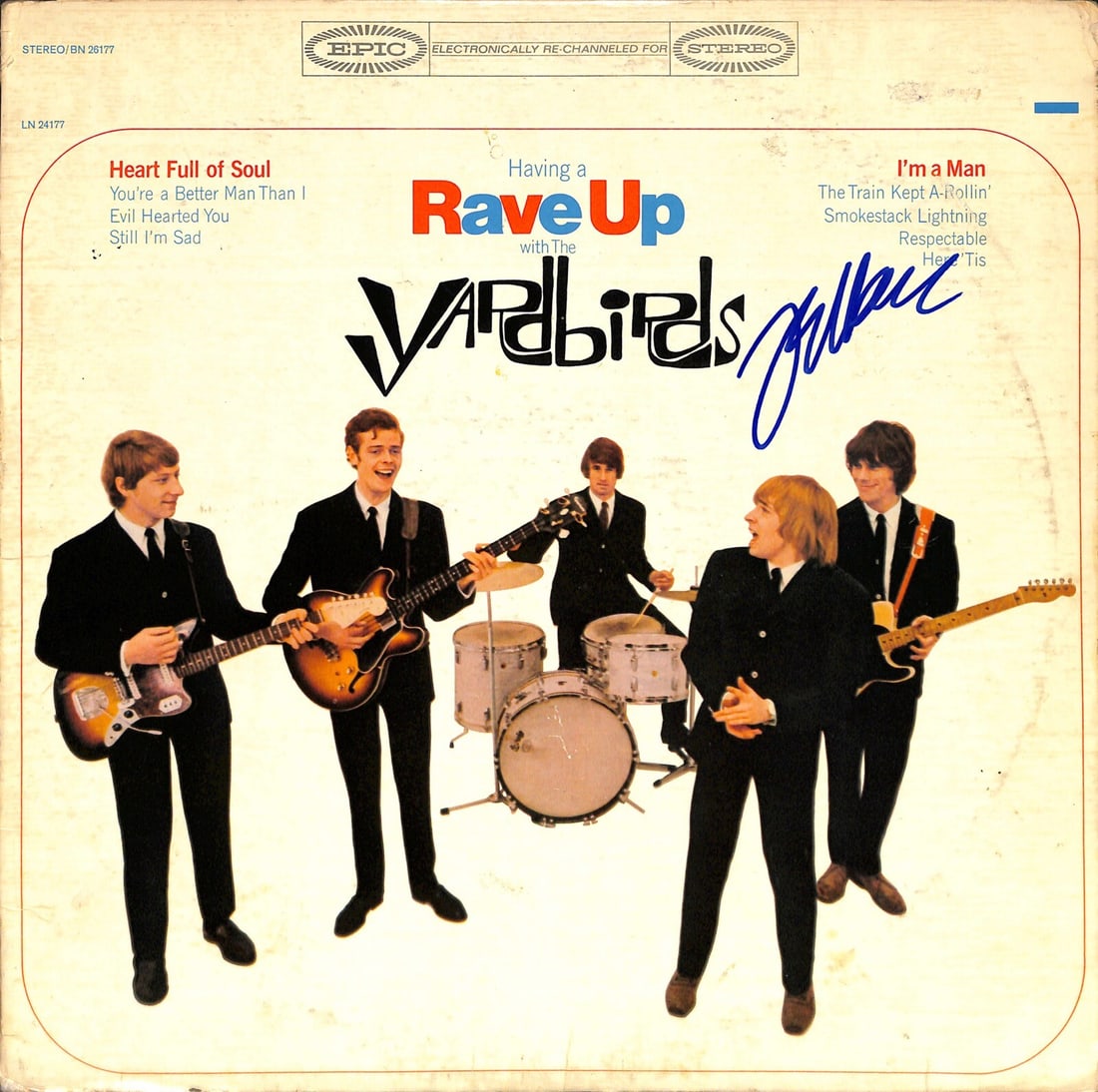 Jeff Beck Signed Rave Up Album The Yardbirds Beckett Certified: Jeff Beck Signed Rave Up Album The Yardbirds Beckett Certified This is an original autographed album of "Rave Up" by The Yardbirds, featuring the signature of guitar legend Jeff Beck, who passed away 