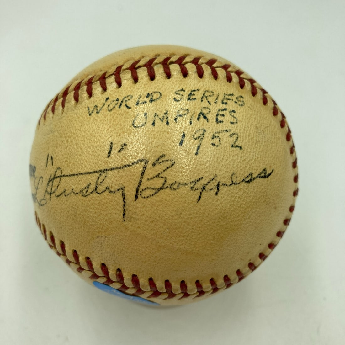 1952 World Series Game Used Baseball Yankees Dodgers Signed Umpires MEARS COA: 1952 World Series Game Used Baseball Yankees Dodgers Signed Umpires MEARS COA This is a historic 1952 World Series signed game-used baseball featuring the Brooklyn Dodgers and New York Yankees. The ba