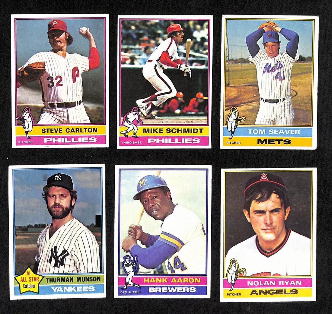 1976 Topps MLB 660 Card Complete Baseball Set Brett Ryan Yount Aaron: 1976 Topps MLB 660 Card Complete Baseball Set Brett Ryan Yount Aaron This is a 1976 Topps Baseball complete set featuring all 660 cards, including notable rookie cards of George Brett and Robin Yount,