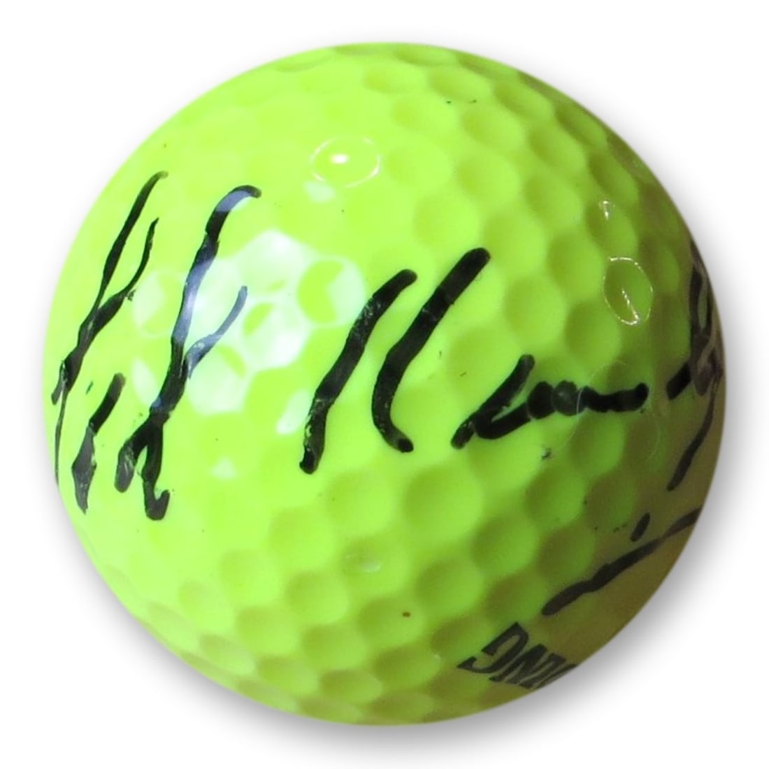 Autographed Yellow Spalding Golf Ball by Ted Kennedy JSA Authenticated (1 of 4)