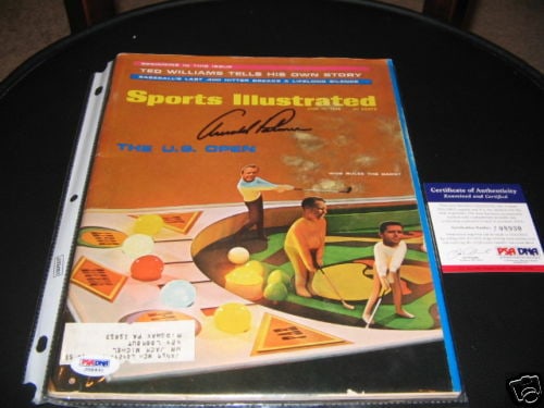 Sports Illustrated magazine signed by Arnold Palmer with PSA DNA authentication: Sports Illustrated magazine signed by Arnold Palmer with PSA DNA authentication This is an original Sports Illustrated magazine signed by Arnold Palmer. The magazine is authenticated by PSA/DNA and fe