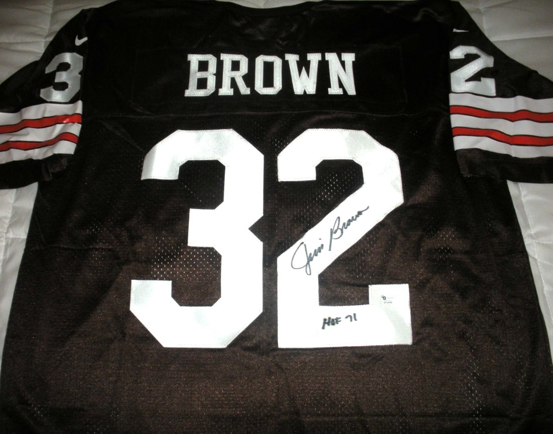 Nike Cleveland Browns Jersey Autographed by Jim Brown with GAI COA (1 of 2)