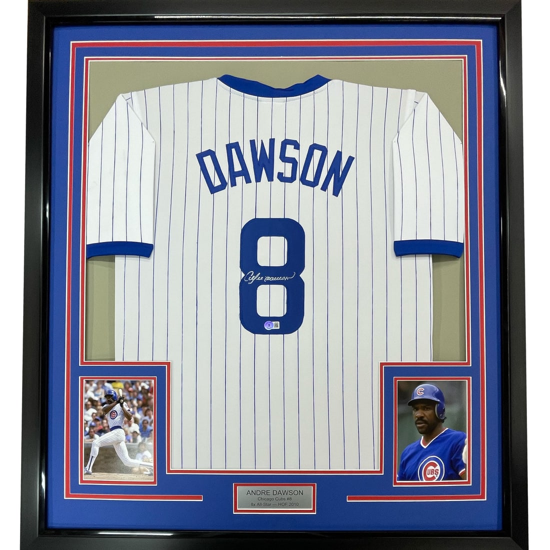 Framed Andre Dawson Chicago Cubs Signed Jersey 33x42 JSA COA (1 of 2)