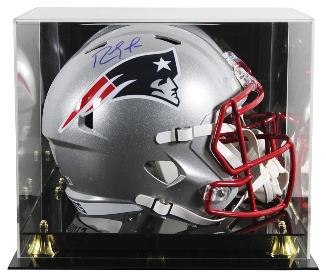 Randy Moss autographed Patriots speed replica helmet BAS witnessed (1 of 4)
