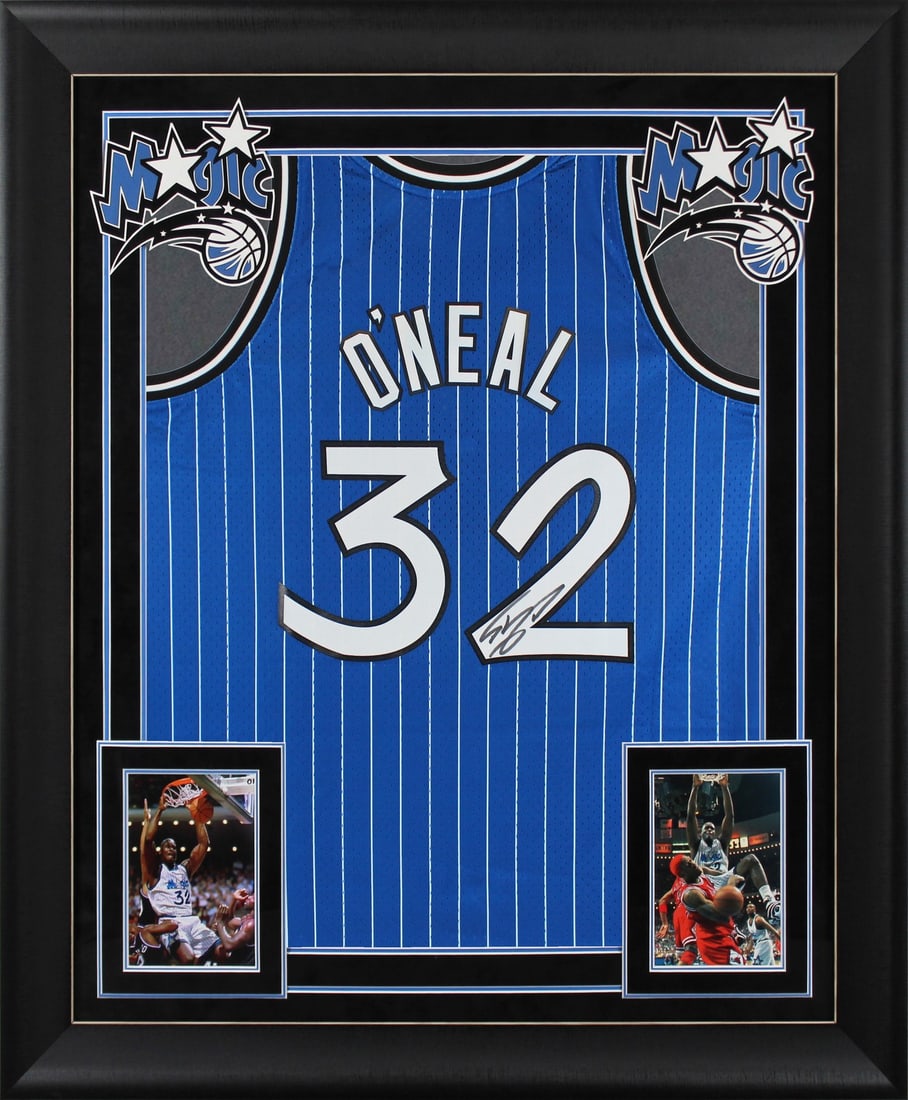 Shaquille O'Neal Signed Orlando Magic 1994-95 Framed Jersey BAS Authenticated: Shaquille O'Neal Signed Orlando Magic 1994-95 Framed Jersey BAS Authenticated This stunning framed jersey features the iconic Shaquille O'Neal, personally signed during an autograph signing event. The