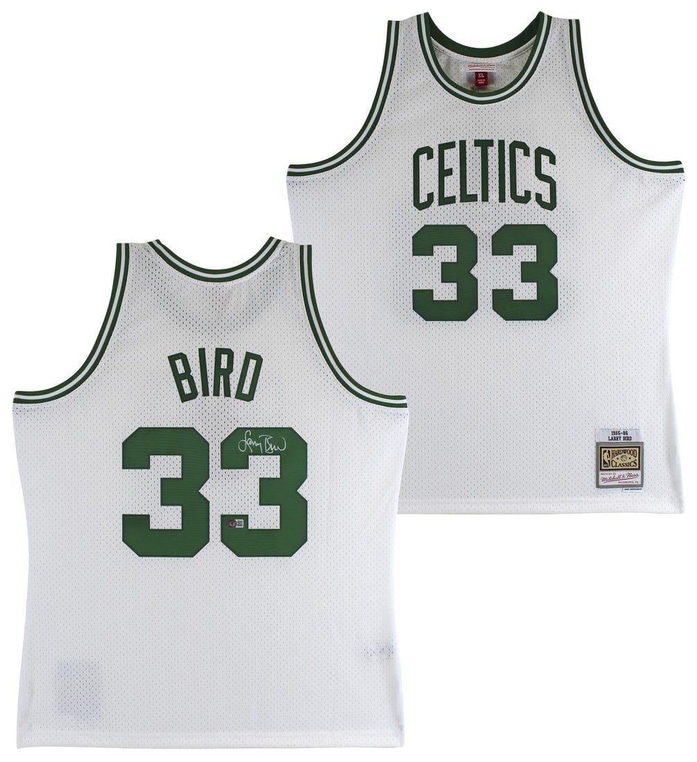 Larry Bird Signed 1985 White Swingman Jersey BAS Authenticated: Larry Bird Signed 1985 White Swingman Jersey BAS Authenticated Elevate your sports memorabilia collection with this Authentic Signed 1985 White Mitchell & Ness Hardwood Classics Swingman Jersey, perso
