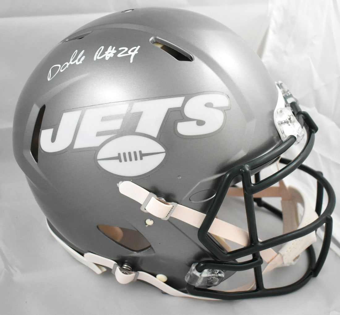 New York Jets Darrelle Revis signed Flash Speed Authentic helmet Beckett holo: New York Jets Darrelle Revis signed Flash Speed Authentic helmet Beckett holo This is a Darrelle Revis autographed New York Jets full-size Flash Speed Authentic helmet. The helmet features an authenti