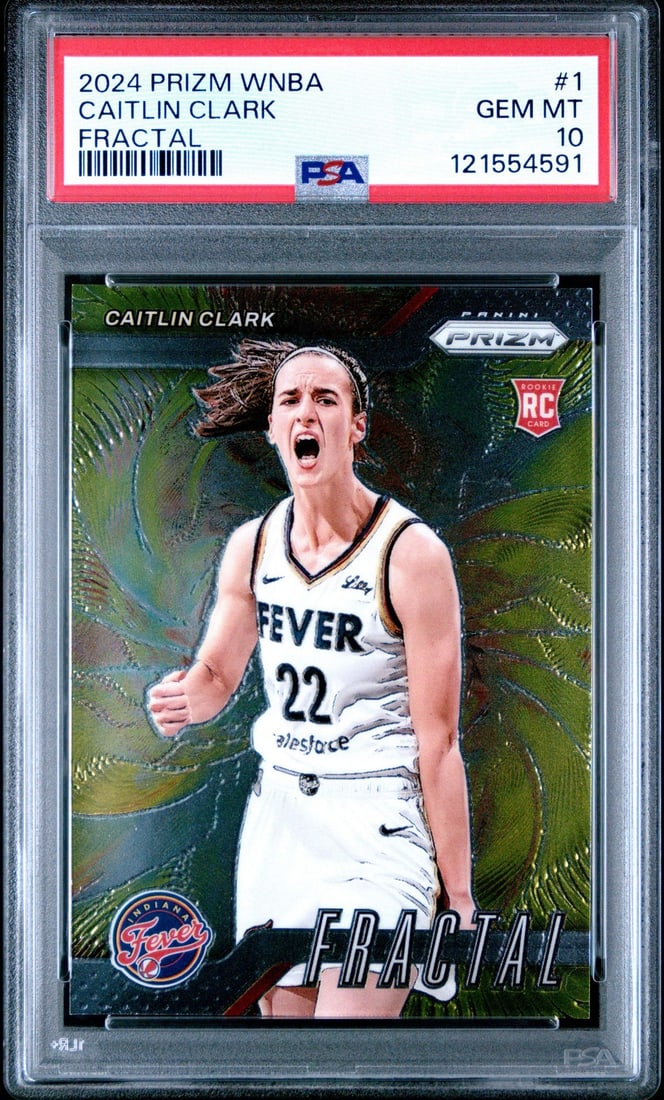 2024 Panini Prizm Caitlin Clark #1 Fractal Rookie RC PSA 10 Gem Mint (1 of 2)