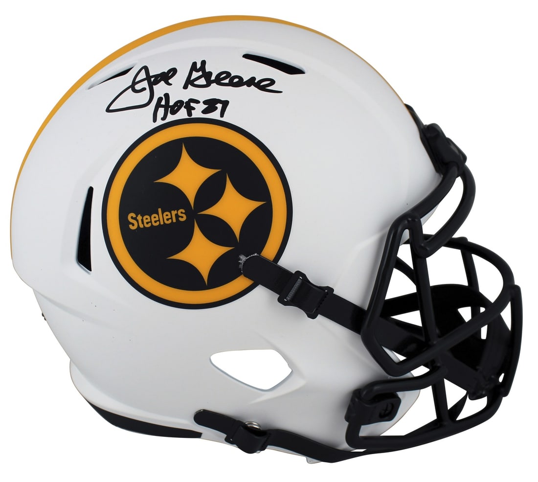 Joe Greene Autographed Steelers Lunar Speed Replica Helmet BAS Witnessed HOF 87 (1 of 7)